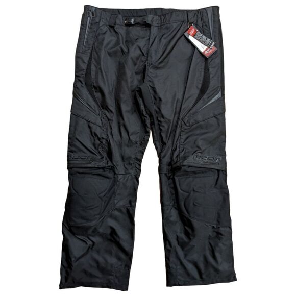 Icon Motorsports Arc Pant in Stealth Black Motorcycle Trousers Men's Size 42 NWT - Picture 1 of 9